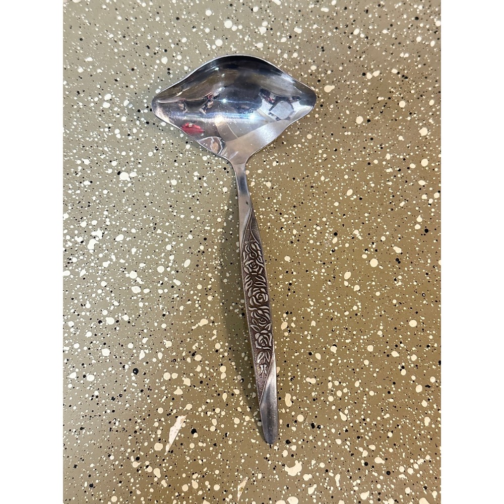 National Silver FLEUR‎ Stainless NASCO Rose 6-3/4" Gravy Ladle Japan Silverware